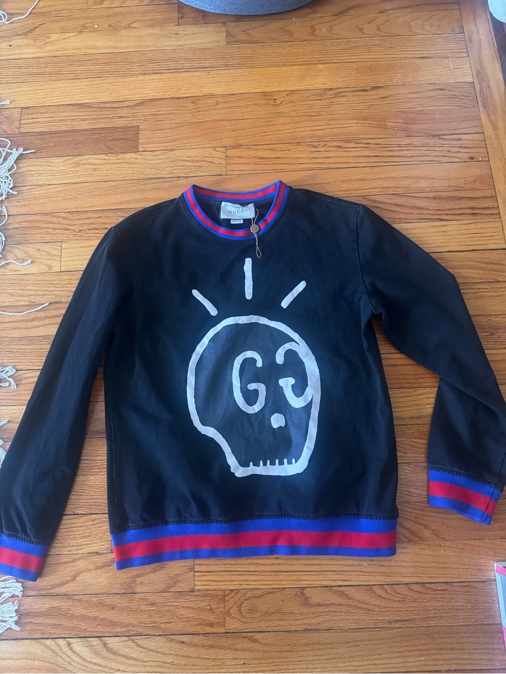 Gucci Ghost Graphic Sweatshirt with Red & Blue Trim